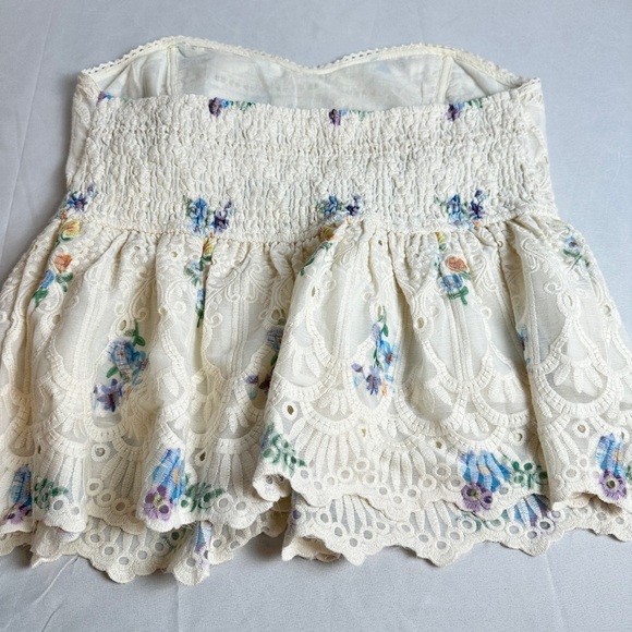 QuietStorm Jodie Strapless Embroidered Top with Sweetheart Neckline in Floral - Picture 10 of 10